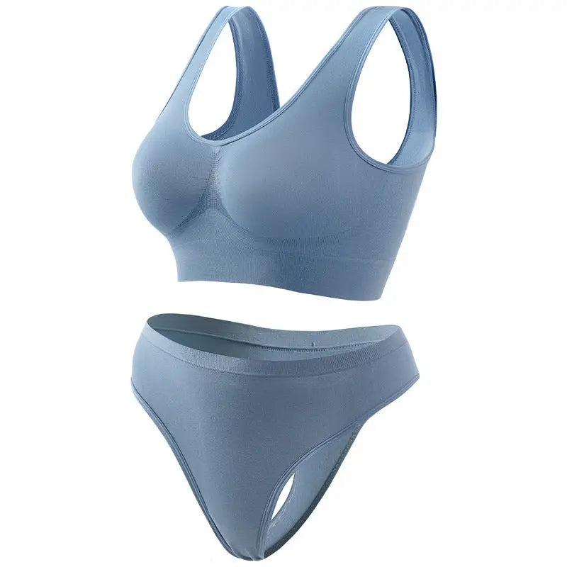 Yoga Underwear For Women Thin Small Breast Push Up - Blue / S