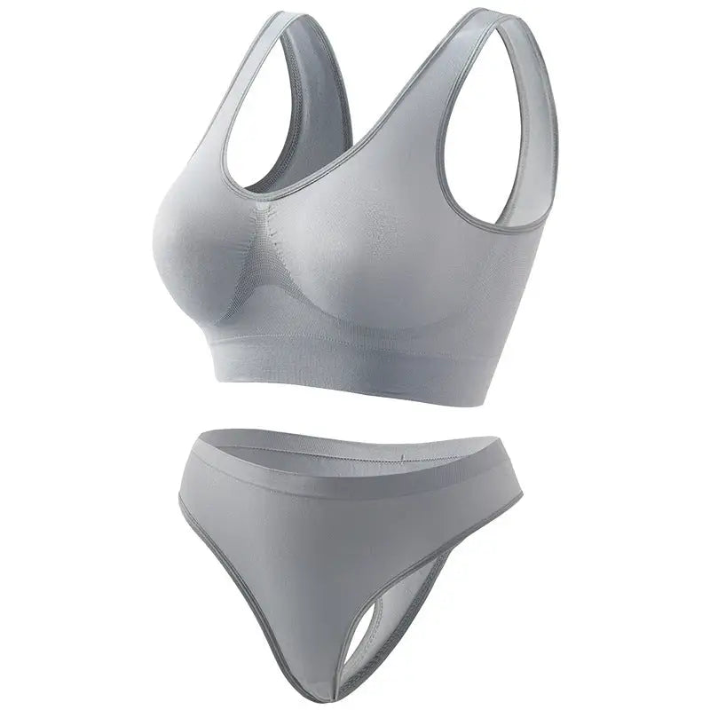 Yoga Underwear For Women Thin Small Breast Push Up - Gray / S