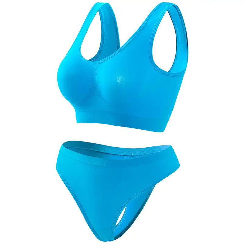Yoga Underwear For Women Thin Small Breast Push Up - Lake Blue / S