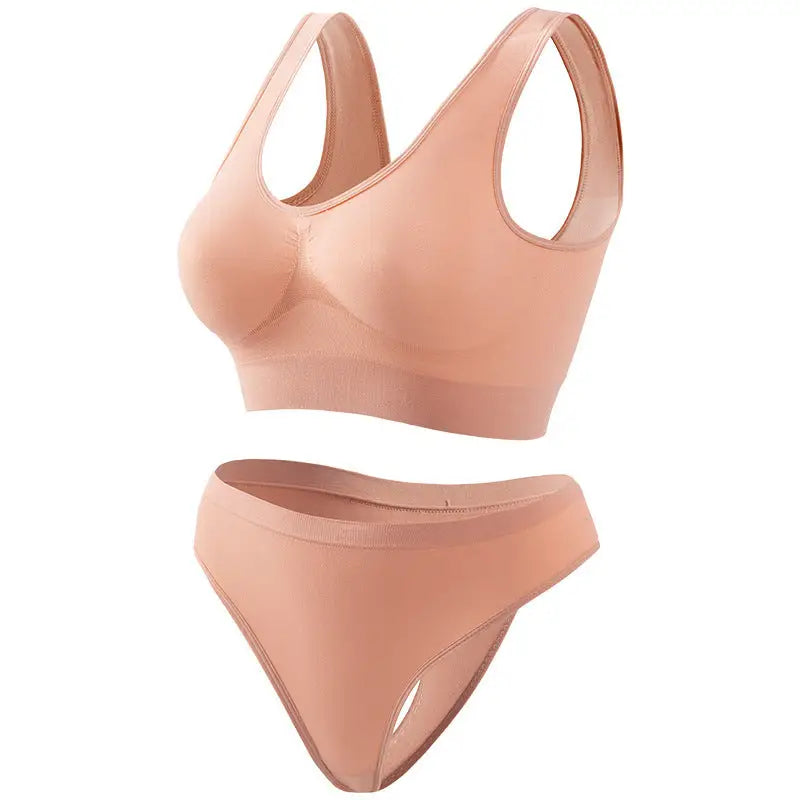 Yoga Underwear For Women Thin Small Breast Push Up - Pink / S