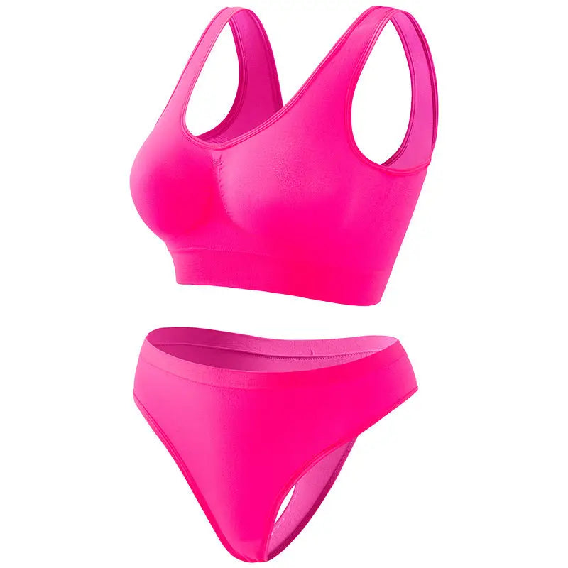 Yoga Underwear For Women Thin Small Breast Push Up - Plum Red / S