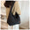 Zebra Stripe and Solid Canvas A4 Lined Shoulder Bag with Ivy Grass Pendant - Pure Black No Pendant / A4 Book With Lining