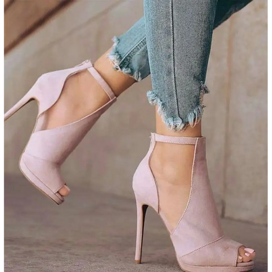 Zip Back Stiletto Sandals - Plus Size