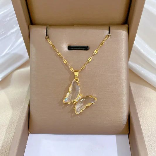 Zircon Butterfly Necklace - XL1074