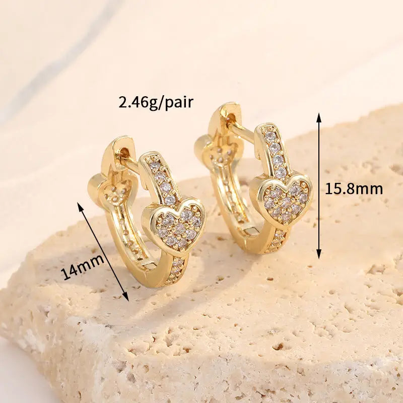 Zircon Elegance: Luxe Earrings for Women - Gold H13793 / Gold