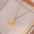 Zircon Flower Necklace Ring with Delicate Sparkling Design - X0691 Gold Flower Necklace