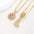 Zircon Gold Copper 26 Letter Pendant Necklace - Gold L