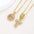 Zircon Gold Copper 26 Letter Pendant Necklace - Gold T