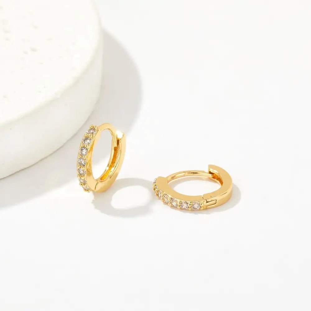 Zircon Trio Earrings - Gold One Card Three Pack / 14k