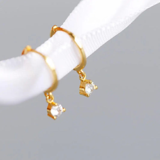 Zircon Trio Earrings - Gold One Card Three Pack / 14k